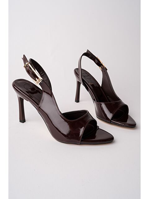 Muggo PURELİNE Rugan Sivri Burun İnce Topuk Arkası Açık Kadın Topuklu Ayakkabı - S000517469-22013