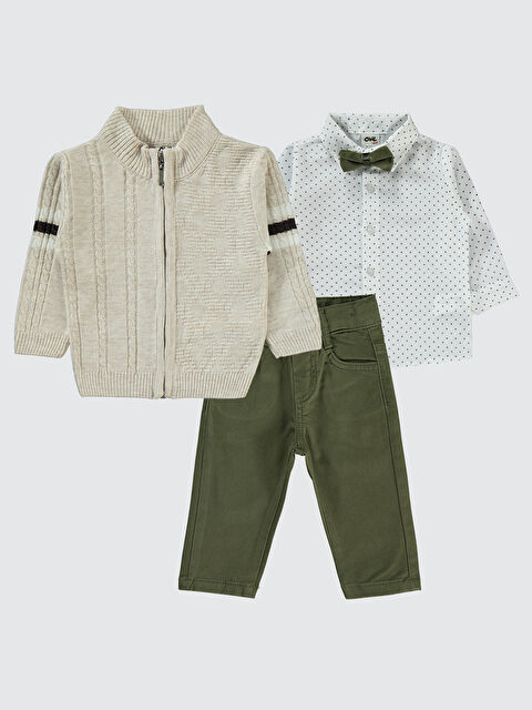 Civil Baby Erkek Bebek 3'Lü Takım 6-18 Ay Bej - S000322338-19928