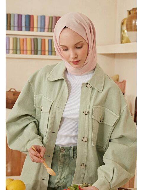 Fresh Scarfs İnce Pamuk Vual Şal Uçuk Pembe - S000420394-20021