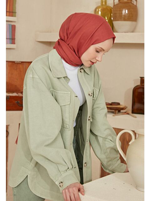 Fresh Scarfs İnce Pamuk Vual Şal Şeftalı - S000420394-17605