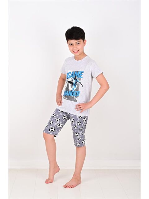 Vitmo Erkek Çocuk Kısa Kollu Pijama Takımı Game Changer Gri - S000388405-20600