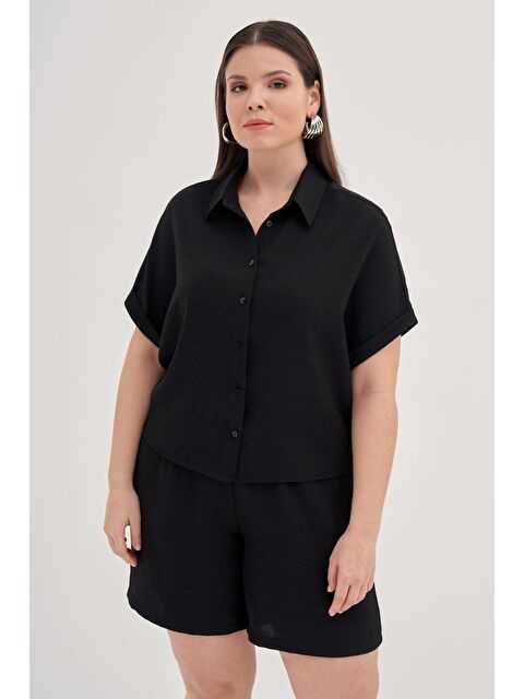 Mylinemoda Kısa Kollu Oversıze Gömlek - S000238910-19351