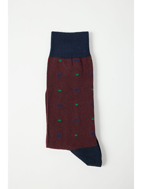 Altınyıldız Classics Erkek Bordo-Lacivert Desenli Soket Çorap - S000413188-37253