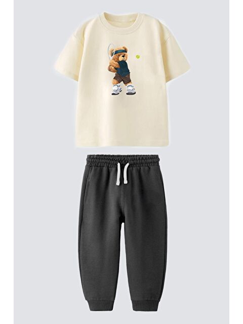 Monila Erkek Çocuk Pamuklu Ayıcık Baskılı T-Shirt Ve Eşofman 2'Li Takım - S000518013-25636