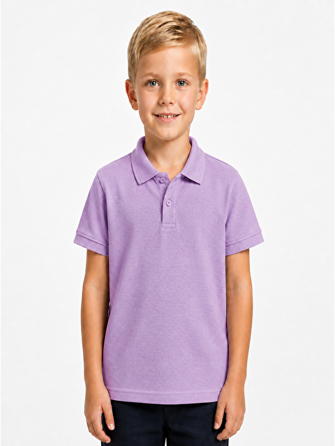 ajn Kids Polo Yaka Basic Kısa Kollu Unisex Çocuk Tişört