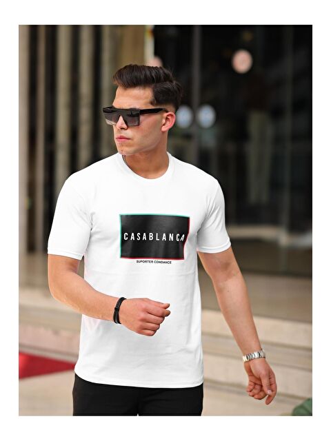 Comstar Erkek Slim Fit T-shirt Casablanca