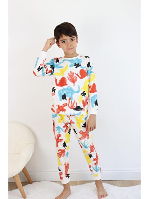 Harika Kids Erkek Çocuk Baskılı interlok Kumaş Uzun Kollu Pijama Takımı - S000147343-19965