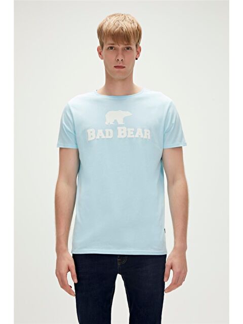 Bad Bear Bear Tee Tişört Gök Mavi Logo Baskılı Erkek Tişört - S000247242-8461