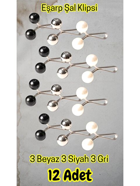 Technow TCH-MD3 Başörtüsü Kıskacı,Tesettür Eşarp Şal İğnesi Klipsi 12 Adet