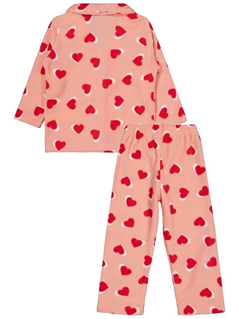 Civil Girls Kalp Desenli 2-5 Yaş Pijama Takımı - Pudra 3-4 Yaş - S000484221-24085