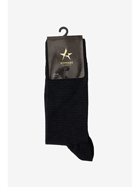 Altınyıldız Classics Erkek Siyah-Gri Desenli Bambulu Soket Çorap - S000416297-37430