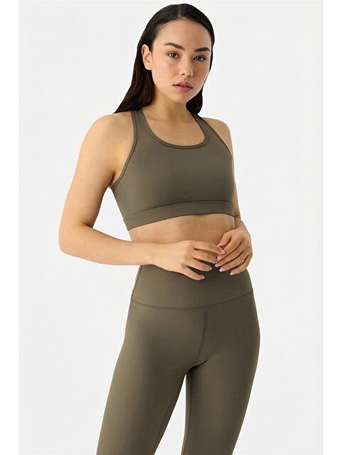 Superstacy Raina Çapraz Askılı Yüksek Destekli Haki Spor Bra - S000504906-18547