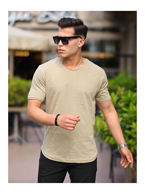 Comstar Erkek Oval Kesim Slim Fit Pis Yaka Salaş T- Shirt