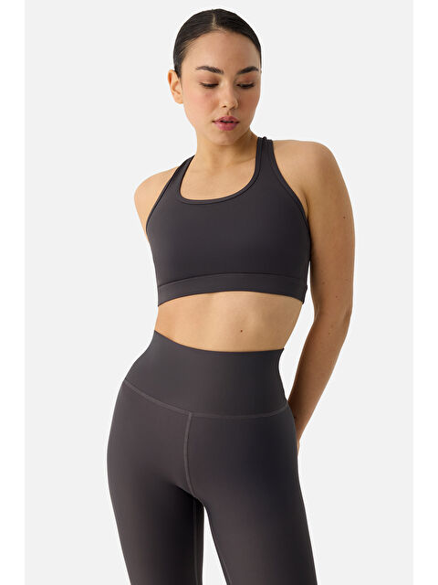 Superstacy Raina Çapraz Askılı Yüksek Destekli Füme Spor Bra - S000504912-33408