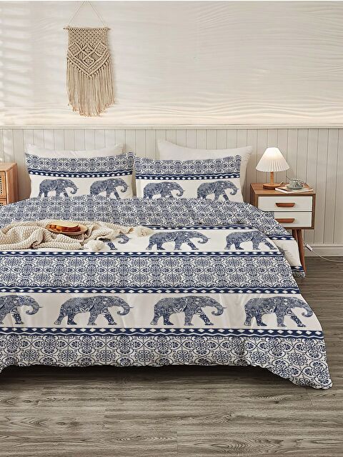 Evmila Modern Desenli Baskılı Çift Kişilik 200x220 Cm 2 Adet 50x70cm Nevresim Takımı - S000285897-23173