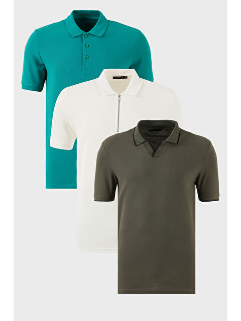 Buratti Pamuklu Regular Fit 3'lü Paket Polo Yaka Tişört 59029641527S3 - S000398633-37310