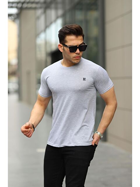 Comstar Erkek H Nakış Desenli Oversize Tshirt