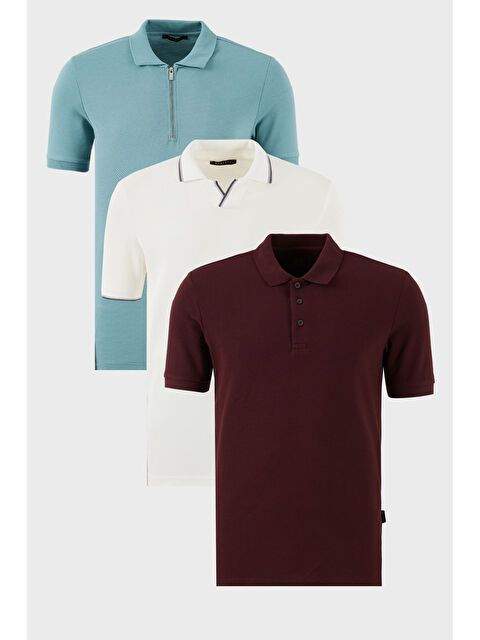 Buratti Pamuklu Regular Fit 3'lü Paket Polo Yaka Tişört 59029641527S3 - S000398633-37224