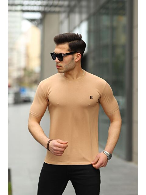 Comstar Erkek H Nakış Desenli Oversize Tshirt