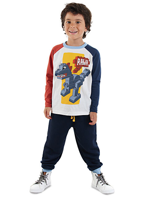Denokids Bricks Dino Erkek Çocuk T-Shirt Pantolon Takım - S000424469-20063