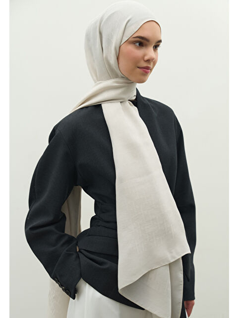 Fresh Scarfs MONOGRAM PAMUK FLOŞ JAKARLI ŞAL TAŞ - S000483724-25636