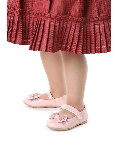Kiko Kids Cırtlı Kum Sim Fiyonklu Kız Çocuk Babet Ayakkabı Ege 202 Rugan - S000017793-20024