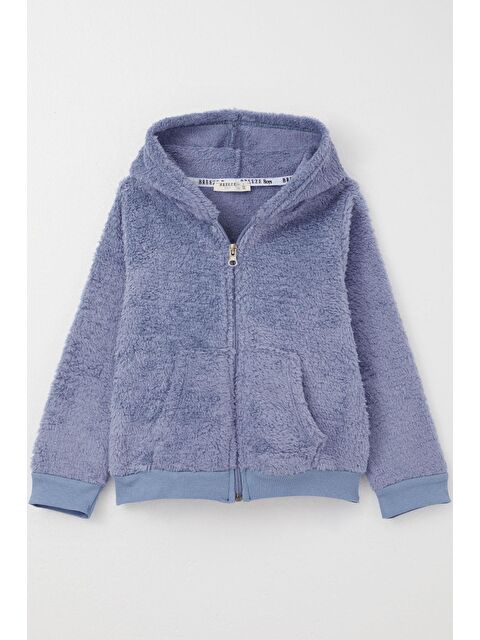 Breeze Erkek Bebek Pelüş Hırka Kapüşonlu Fermuarlı Lila (9 Ay-1 Yaş) - S000325359-17878