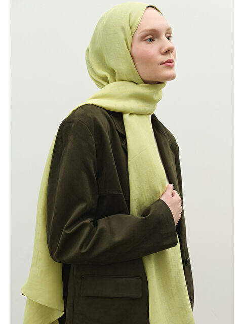 Fresh Scarfs MONOGRAM PAMUK FLOŞ JAKARLI ŞAL ADAÇAYI - S000483724-29488