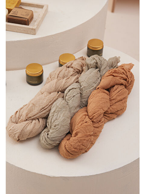 Fresh Scarfs Vual Crash Şal Tatlı Badem - S000420273-20623