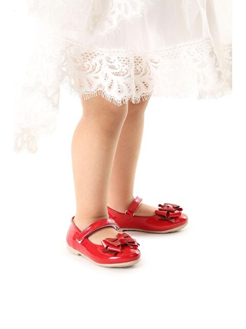 Kiko Kids Cırtlı Kum Sim Fiyonklu Kız Çocuk Babet Ayakkabı Ege 202 Rugan - S000017793-20045
