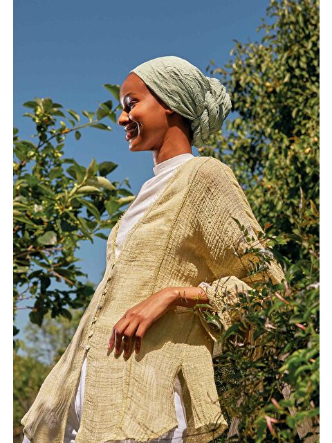 Fresh Scarfs Vual Crash Şal Pastel Yeşil - S000420273-19978