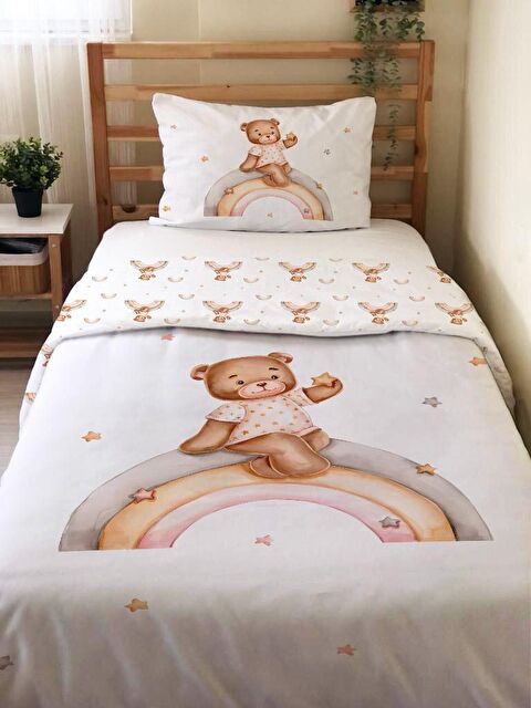 Evmila Çift Taraflı  Desenli Çarşafsız Takım Tek Kişilik Nevresim Takımı 160x220 Cm - S000123796-23173