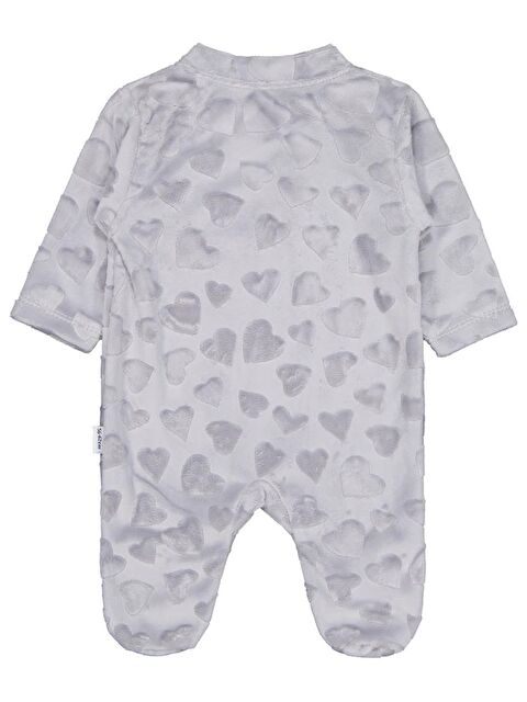 Minidamla Kız Ayı Tavşan Nakış Fermuarlı 1-6 Ay Tulum - Gri 6-9 Ay - S000483067-20600