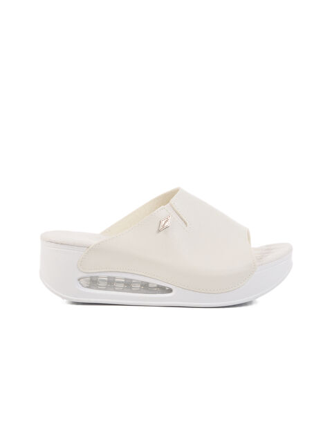 Ayakmod Beyaz Anatomik Yüksek Taban Kadın Terlik 100-962 Z - S000385649-20063