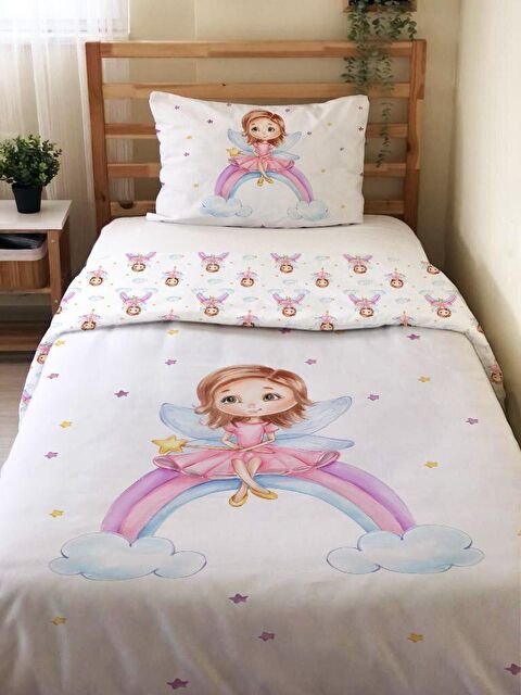 Evmila Çift Taraflı  Desenli Çarşafsız Takım Tek Kişilik Nevresim Takımı 160x220 Cm - S000123798-23173