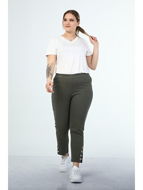 Mylinemoda Beli Lastikli Kuş Gözü Detaylı Pantolon - S000242196-18547