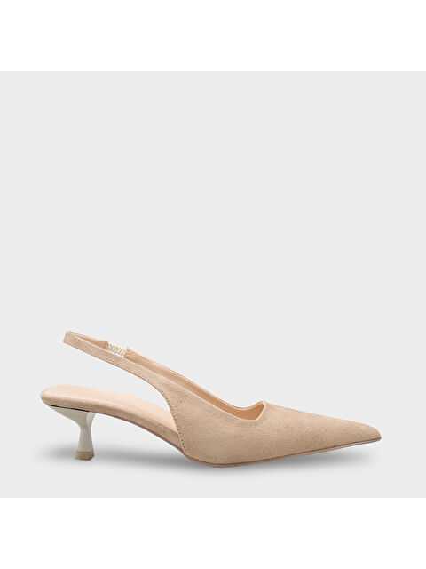 Capone Outfitters Lynett Sivri Burunlu Orta Topuklu Arkası Kare Arkadan Bantlı Kadın Ayakkabı