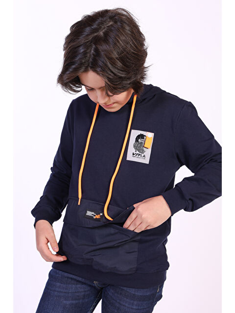 Toontoykids Erkek Çocuk Armalı Kapüşonlu Sweatshirt - S000417576-21164