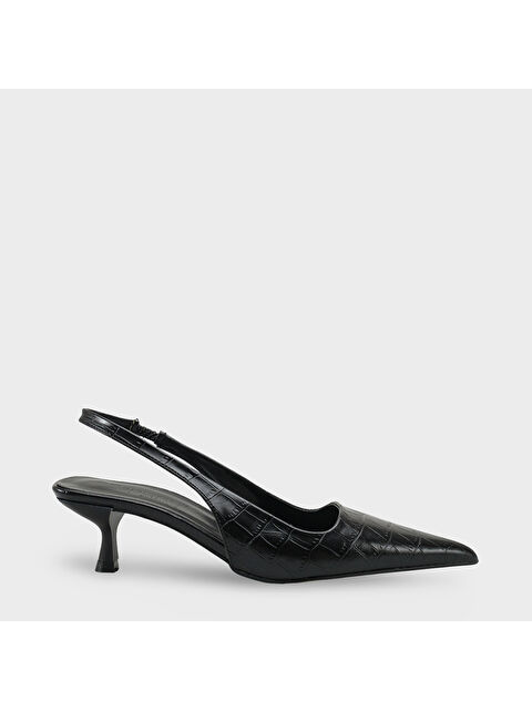 Capone Outfitters Lynett Sivri Burunlu Orta Topuklu Arkası Kare Arkadan Bantlı Kadın Ayakkabı