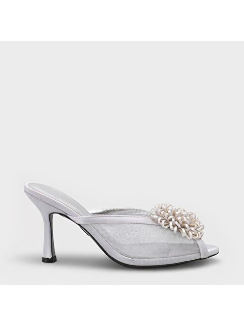 Capone Outfitters Caitrin Fileli Saten Orta Topuklu Kadın Terlik