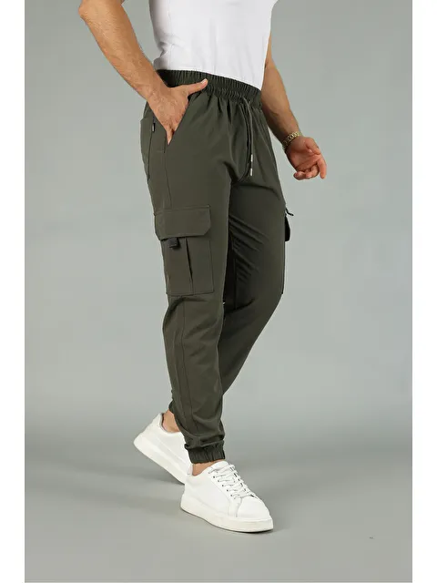 Comstar Paraşüt Kumaş Lastik Paça Kargo Cepli Fermuar Detaylı Dar Kesim Jogger Pantolon - S000326539-18547