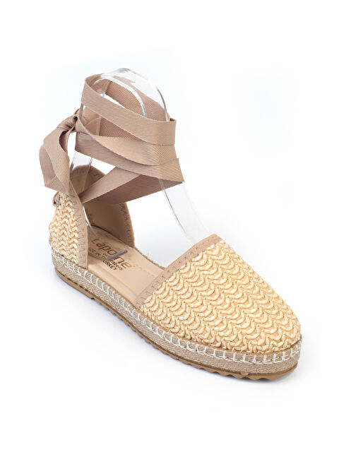 Capone Outfitters Brianna Kalın Tabanlı Bilekten Bağlamalı Kadın Espadril