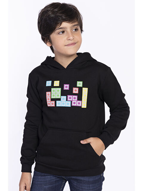 Toontoykids Erkek Çocuk Baskılı Kanguru Cepli Sweatshirt