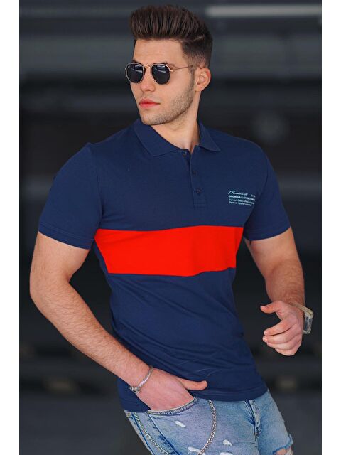 Madmext Lacivert Polo Yaka Erkek Tişört 4973 - S000061109-21164