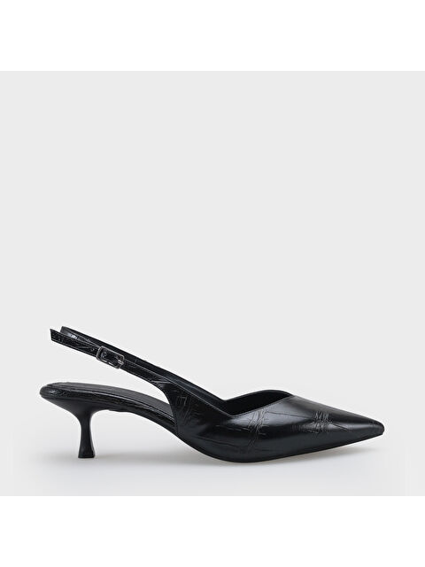 Capone Outfitters Yoki Sivri Burunlu Arkası Bantlı Orta Topuklu Kadın Ayakkabı