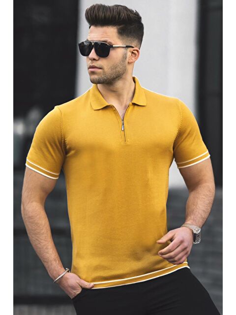 Madmext Hardal Polo Yaka Erkek Tişört 5090
