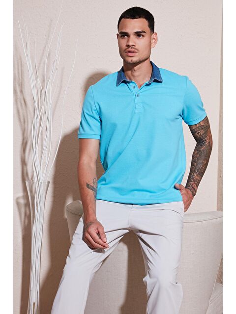 Buratti %100 Pamuk Düğmeli Regular Fit Polo Yaka Tişört Erkek Polo Yaka Tişört 5902134 - S000001484-17714