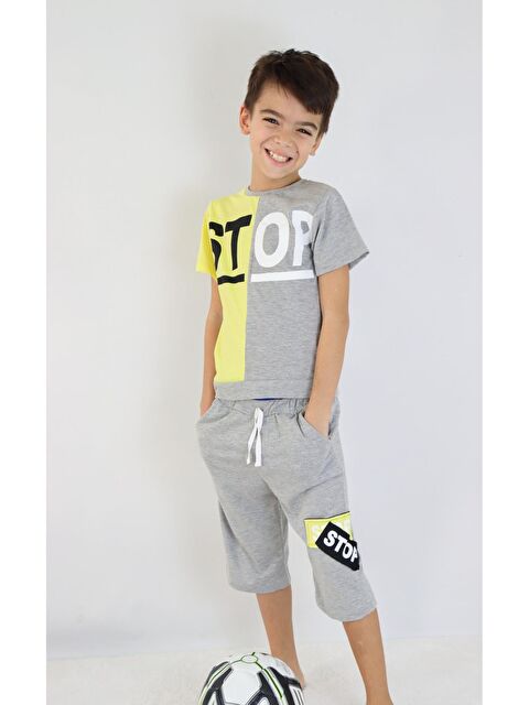 Mr Tuffy Erkek Çocuk Bisiklet Stop  Baskılı Kısa Kollu Basic Kaprili Takım 6-9 Yaş - S000192944-20600