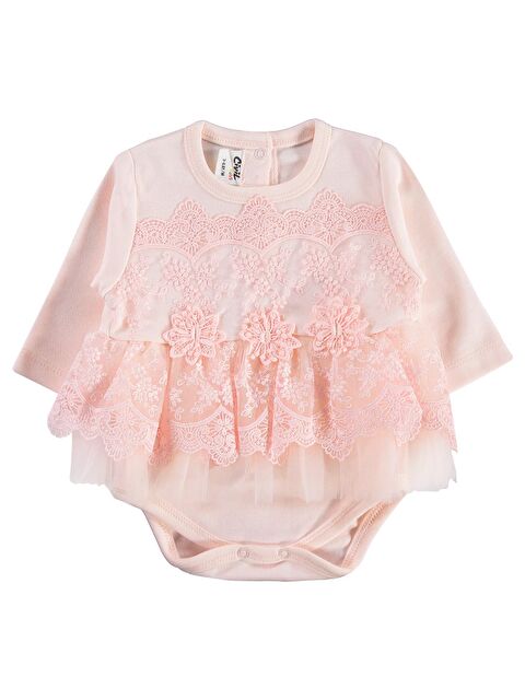 Civil Baby Fırfır Tüllü 3-12 Ay Çıtçıtlı Badi - Pudra 9-12 Ay - S000494687-24085