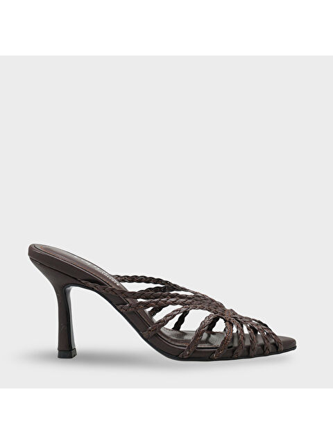Capone Outfitters Lacie Örgü Orta Topuklu Kadın Terlik